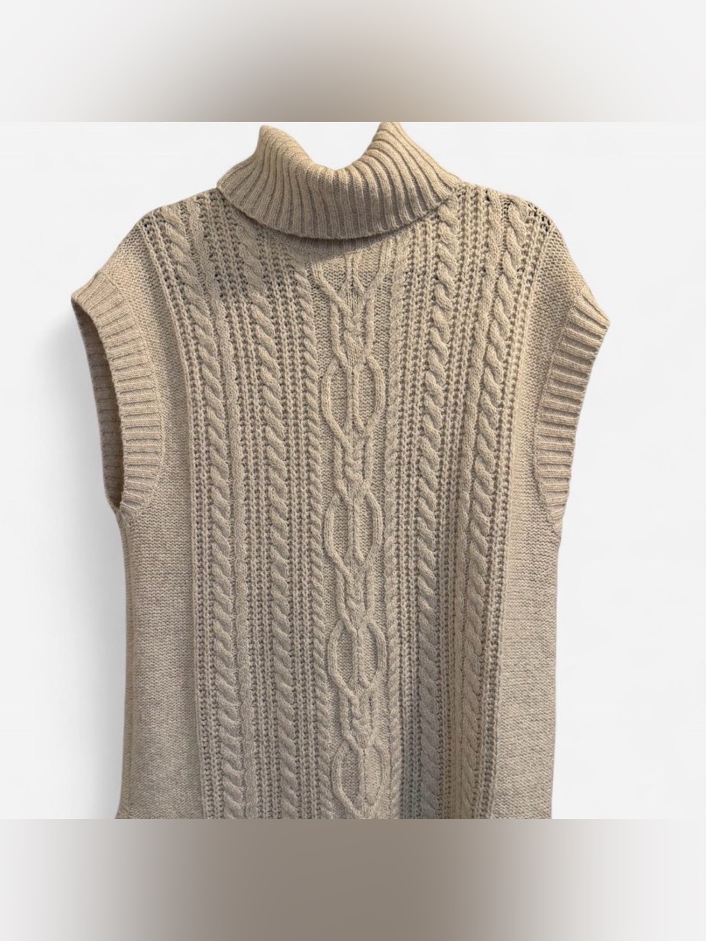 Rory Gilmore inspired cream sleeve-less turtle neck sweater dress